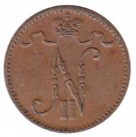 (1911) Монета Финляндия 1911 год 1 пенни    VF
